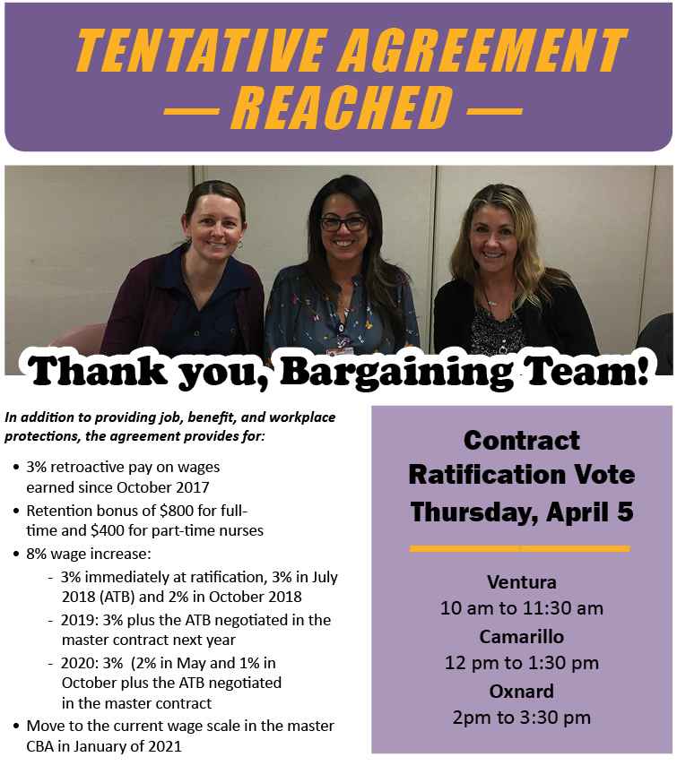 Tentative Agreement Reached Dignity Infusion flyer