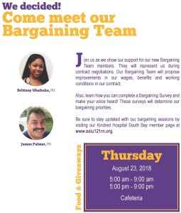Kindred South Bay Meet our Bargaining Team Flyer