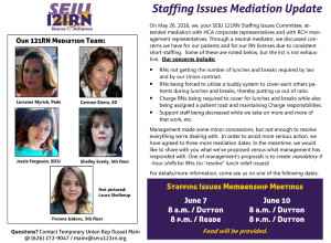 RCH Staffing Mediation Meetings June 7 & 10 2016 R1